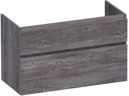 Brauer Delight - Onderkast - 100 cm - met 2 Softclose Lades Greeploos en 1 Sifon Uitsparing - Driftwood