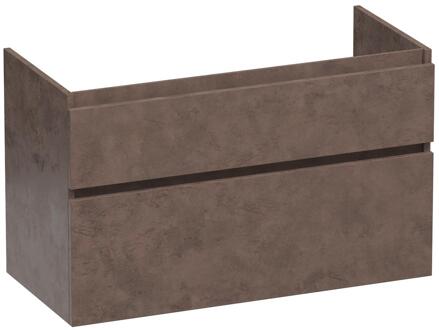 Brauer Delight - Onderkast - 100 cm - met 2 Softclose Lades Greeploos en 1 Sifon Uitsparing - Erosion