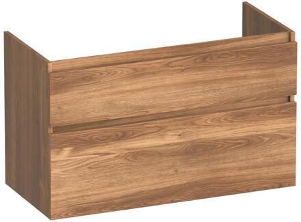 Brauer Delight - Onderkast - 100 cm - met 2 Softclose Lades Greeploos en 1 Sifon Uitsparing - Honey