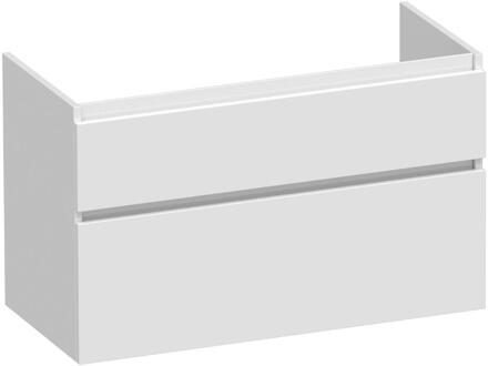 Brauer Delight - Onderkast - 100 cm - met 2 Softclose Lades Greeploos en 1 Sifon Uitsparing - Hoogglans Wit