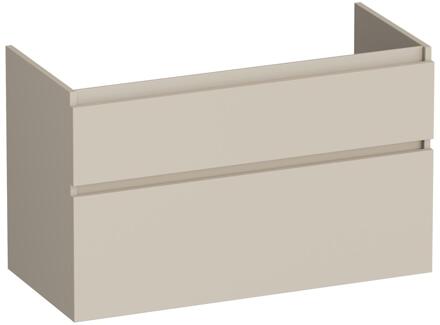 Brauer Delight - Onderkast - 100 cm - met 2 Softclose Lades Greeploos en 1 Sifon Uitsparing - Mat Beige