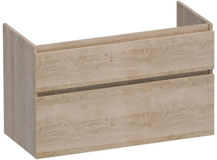 Brauer Delight - Onderkast - 100 cm - met 2 Softclose Lades Greeploos en 1 Sifon Uitsparing - Sunlit