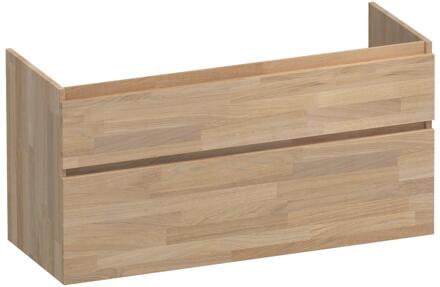 Brauer Delight - Onderkast - 120 cm - met 2 Softclose Lades Greeploos en 1 Sifon Uitsparing - Vingerlas Eiken Grijs