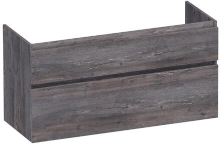 Brauer Delight - Onderkast - 120 cm - met 2 Softclose Lades Greeploos en 2 Sifon Uitsparingen - Driftwood