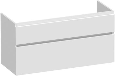 Brauer Delight - Onderkast - 120 cm - met 2 Softclose Lades Greeploos en 2 Sifon Uitsparingen - Hoogglans Wit