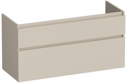 Brauer Delight - Onderkast - 120 cm - met 2 Softclose Lades Greeploos en 2 Sifon Uitsparingen - Mat Beige