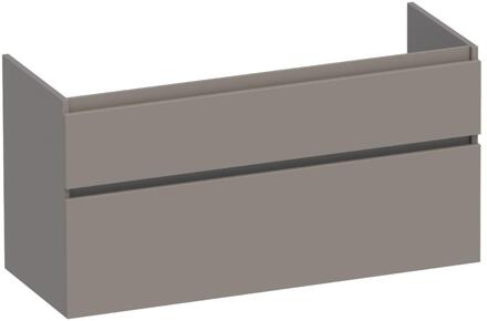 Brauer Delight - Onderkast - 120 cm - met 2 Softclose Lades Greeploos en 2 Sifon Uitsparingen - Mat Taupe