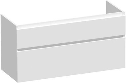 Brauer Delight - Onderkast - 120 cm - met 2 Softclose Lades Greeploos en 2 Sifon Uitsparingen - Mat Wit