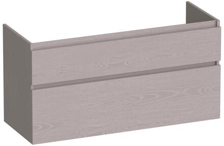 Brauer Delight - Onderkast - 120 cm - met 2 Softclose Lades Greeploos en 2 Sifon Uitsparingen - Timber Greige