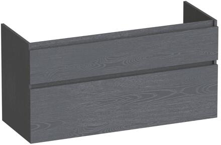 Brauer Delight - Onderkast - 120 cm - met 2 Softclose Lades Greeploos en 2 Sifon Uitsparingen - Timber Grey