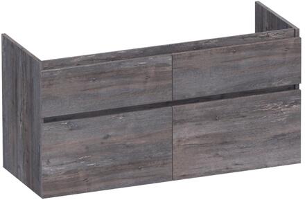 Brauer Delight - Onderkast - 120 cm - met 4 Softclose Lades Greeploos en 2 Sifon Uitsparingen - Driftwood