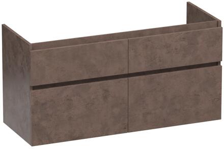 Brauer Delight - Onderkast - 120 cm - met 4 Softclose Lades Greeploos en 2 Sifon Uitsparingen - Erosion