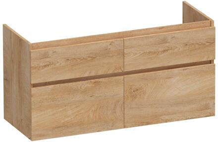 Brauer Delight - Onderkast - 120 cm - met 4 Softclose Lades Greeploos en 2 Sifon Uitsparingen - Forest Tan