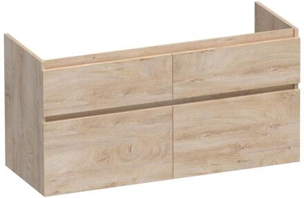 Brauer Delight - Onderkast - 120 cm - met 4 Softclose Lades Greeploos en 2 Sifon Uitsparingen - Forest Wheat