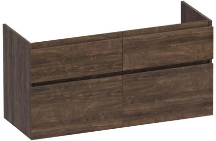 Brauer Delight - Onderkast - 120 cm - met 4 Softclose Lades Greeploos en 2 Sifon Uitsparingen - Grove