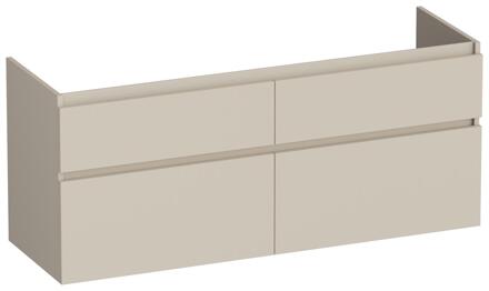 Brauer Delight - Onderkast - 120 cm - met 4 Softclose Lades Greeploos en 2 Sifon Uitsparingen - Mat Beige