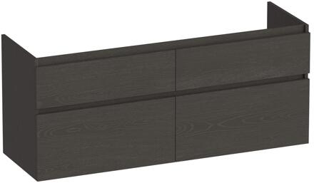 Brauer Delight - Onderkast - 120 cm - met 4 Softclose Lades Greeploos en 2 Sifon Uitsparingen - Timber Anthracite