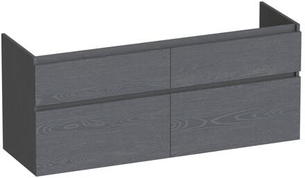 Brauer Delight - Onderkast - 120 cm - met 4 Softclose Lades Greeploos en 2 Sifon Uitsparingen - Timber Grey