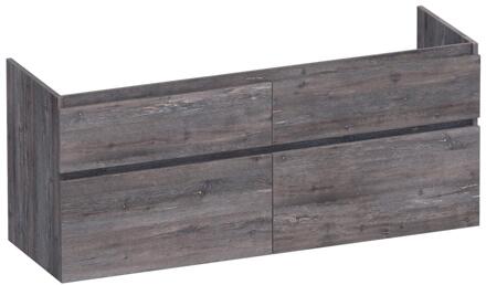 Brauer Delight - Onderkast - 140 cm - met 4 Softclose Lades Greeploos en 2 Sifon Uitsparingen - Driftwood