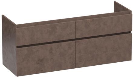 Brauer Delight - Onderkast - 140 cm - met 4 Softclose Lades Greeploos en 2 Sifon Uitsparingen - Erosion