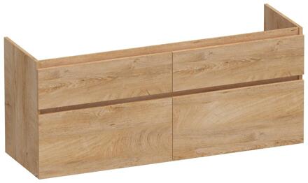 Brauer Delight - Onderkast - 140 cm - met 4 Softclose Lades Greeploos en 2 Sifon Uitsparingen - Forest Tan
