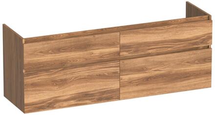 Brauer Delight - Onderkast - 140 cm - met 4 Softclose Lades Greeploos en 2 Sifon Uitsparingen - Honey