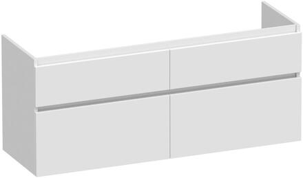 Brauer Delight - Onderkast - 140 cm - met 4 Softclose Lades Greeploos en 2 Sifon Uitsparingen - Hoogglans Wit