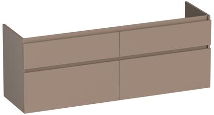 Brauer Delight - Onderkast - 140 cm - met 4 Softclose Lades Greeploos en 2 Sifon Uitsparingen - Mat Mokka