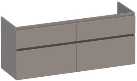 Brauer Delight - Onderkast - 140 cm - met 4 Softclose Lades Greeploos en 2 Sifon Uitsparingen - Mat Taupe