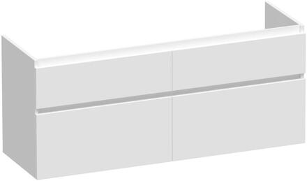 Brauer Delight - Onderkast - 140 cm - met 4 Softclose Lades Greeploos en 2 Sifon Uitsparingen - Mat Wit