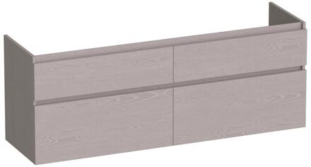 Brauer Delight - Onderkast - 140 cm - met 4 Softclose Lades Greeploos en 2 Sifon Uitsparingen - Timber Greige