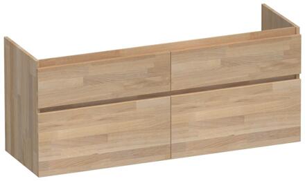 Brauer Delight - Onderkast - 140 cm - met 4 Softclose Lades Greeploos en 2 Sifon Uitsparingen - Vingerlas Eiken Grijs