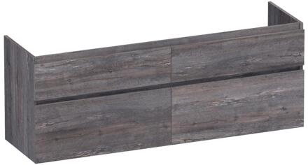 Brauer Delight - Onderkast - 160 cm - met 4 Softclose Lades Greeploos en 2 Sifon Uitsparingen - Driftwood