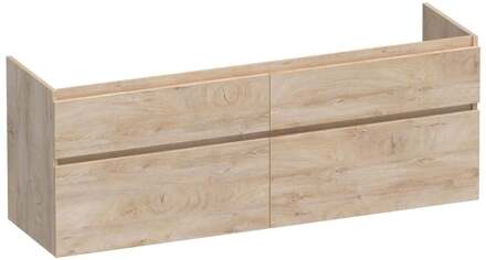 Brauer Delight - Onderkast - 160 cm - met 4 Softclose Lades Greeploos en 2 Sifon Uitsparingen - Forest Wheat
