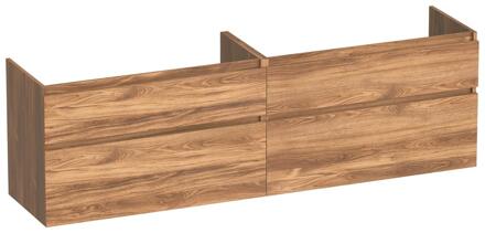 Brauer Delight - Onderkast - 160 cm - met 4 Softclose Lades Greeploos en 2 Sifon Uitsparingen - Honey