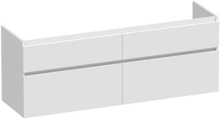 Brauer Delight - Onderkast - 160 cm - met 4 Softclose Lades Greeploos en 2 Sifon Uitsparingen - Hoogglans Wit