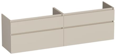 Brauer Delight - Onderkast - 160 cm - met 4 Softclose Lades Greeploos en 2 Sifon Uitsparingen - Mat Beige