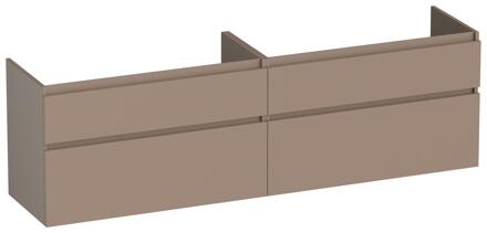 Brauer Delight - Onderkast - 160 cm - met 4 Softclose Lades Greeploos en 2 Sifon Uitsparingen - Mat Mokka