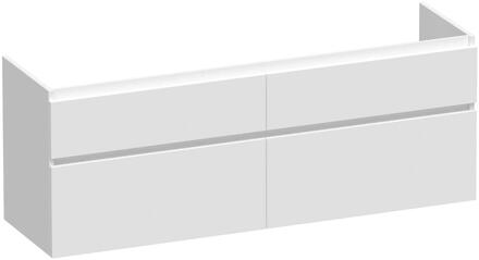 Brauer Delight - Onderkast - 160 cm - met 4 Softclose Lades Greeploos en 2 Sifon Uitsparingen - Mat Wit