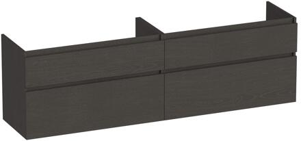 Brauer Delight - Onderkast - 160 cm - met 4 Softclose Lades Greeploos en 2 Sifon Uitsparingen - Timber Anthracite