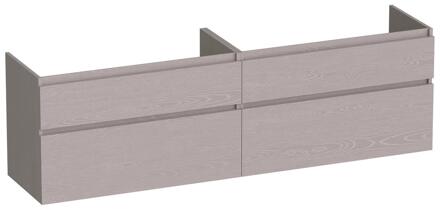 Brauer Delight - Onderkast - 160 cm - met 4 Softclose Lades Greeploos en 2 Sifon Uitsparingen - Timber Greige