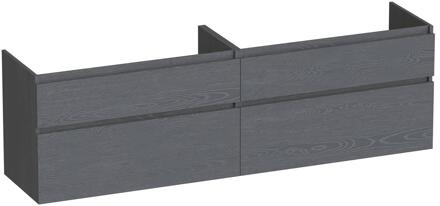 Brauer Delight - Onderkast - 160 cm - met 4 Softclose Lades Greeploos en 2 Sifon Uitsparingen - Timber Grey