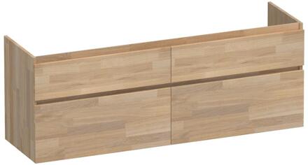 Brauer Delight - Onderkast - 160 cm - met 4 Softclose Lades Greeploos en 2 Sifon Uitsparingen - Vingerlas Eiken Grijs