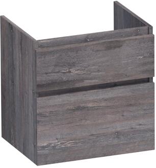 Brauer Delight - Onderkast - 60 cm - met 2 Softclose Lades Greeploos en 1 Sifon Uitsparing - Driftwood