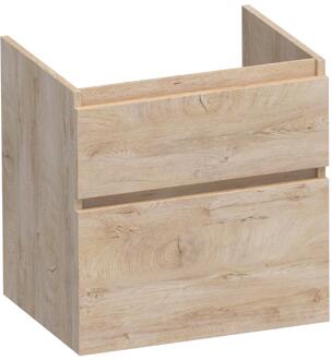 Brauer Delight - Onderkast - 60 cm - met 2 Softclose Lades Greeploos en 1 Sifon Uitsparing - Forest Wheat