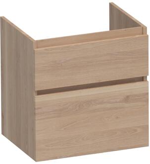 Brauer Delight - Onderkast - 60 cm - met 2 Softclose Lades Greeploos en 1 Sifon Uitsparing - Lamellen Eiken Naturel