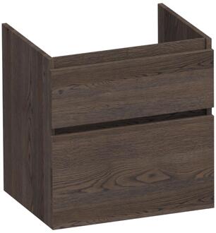 Brauer Delight - Onderkast - 60 cm - met 2 Softclose Lades Greeploos en 1 Sifon Uitsparing - Lamellen Eiken Zwart