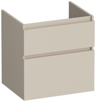 Brauer Delight - Onderkast - 60 cm - met 2 Softclose Lades Greeploos en 1 Sifon Uitsparing - Mat Beige