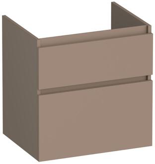 Brauer Delight - Onderkast - 60 cm - met 2 Softclose Lades Greeploos en 1 Sifon Uitsparing - Mat Mokka