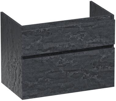 Brauer Delight - Onderkast - 80 cm - met 2 Softclose Lades Greeploos en 1 Sifon Uitsparing - Damascus